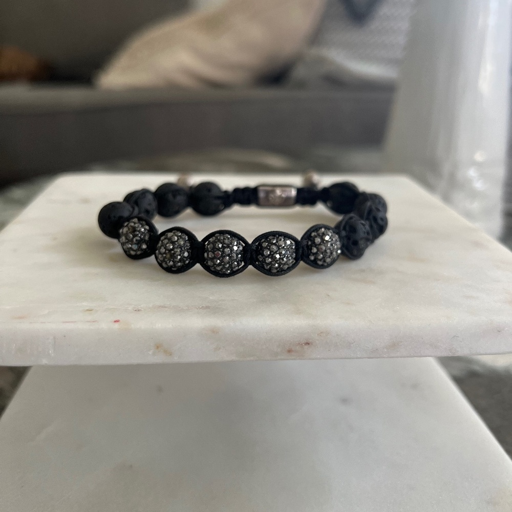 Nialaya Mens Black Diamonds Bracelet
